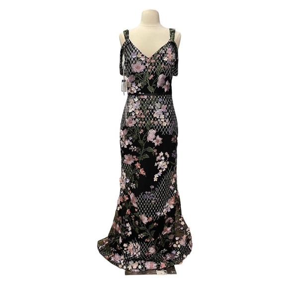 MARCHESA NOTTE Floral Cold-Shoulder Gown - Picture 3 of 8